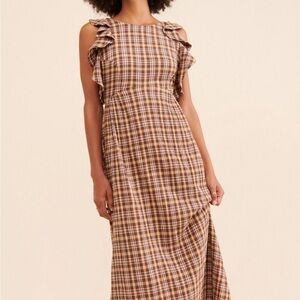The Odell’s Plaid Ruffle Sleeve Maxi Dress